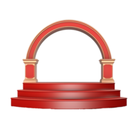 AI generated Stage and arch retro podium pedestal for product advertising png isolated on transparent background