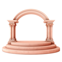 AI generated Stage and arch retro podium pedestal for product advertising png isolated on transparent background