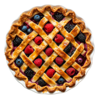 ai generiert hausgemacht Kuchen mit Beeren auf transparent Hintergrund png