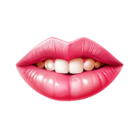 AI generated Lips smiling png isolated on transparent background