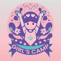 Unique logo design for girls' camp vector