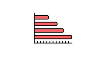 Bar Chart Icon in Colored Outline Style of nice animated for your Bussines videos, easy to use with Transparent Background video