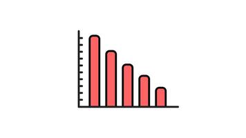 bar grafico icona nel colorato schema stile di simpatico animato per il tuo bussines video, facile per uso con trasparente sfondo video