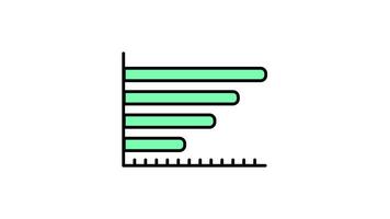 Bar Chart Icon in Colored Outline Style of nice animated for your Bussines videos, easy to use with Transparent Background video