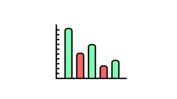 Bar Diagramm Symbol im farbig Gliederung Stil von nett animiert zum Ihre Busse Videos, einfach zu verwenden mit transparent Hintergrund video