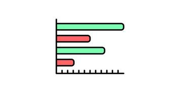 Bar Diagramm Symbol im farbig Gliederung Stil von nett animiert zum Ihre Busse Videos, einfach zu verwenden mit transparent Hintergrund video