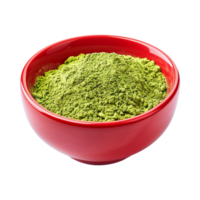 AI generated Moringa powder in red bowl isolated on transparent background png