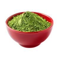 AI generated Moringa powder in red bowl isolated on transparent background png