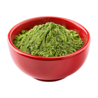 AI generated Moringa powder in red bowl isolated on transparent background png