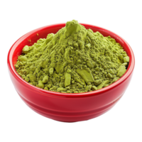 AI generated Moringa powder in red bowl isolated on transparent background png