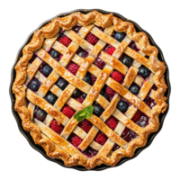 AI generated Homemade pie with berries on transparent background png