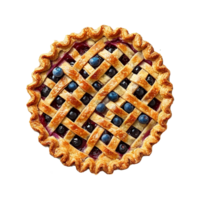 AI generated Homemade pie with berries on transparent background png