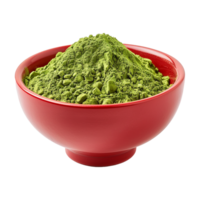 AI generated Moringa powder in red bowl isolated on transparent background png