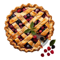 ai generiert hausgemacht Kuchen mit Beeren auf transparent Hintergrund png