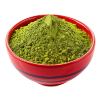 ai generado moringa polvo en rojo cuenco aislado en transparente antecedentes png