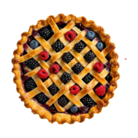 AI generated Homemade pie with berries on transparent background png