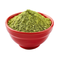 AI generated Moringa powder in red bowl isolated on transparent background png