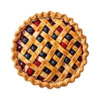 AI generated Homemade pie with berries on transparent background png