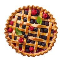 ai generiert hausgemacht Kuchen mit Beeren auf transparent Hintergrund png