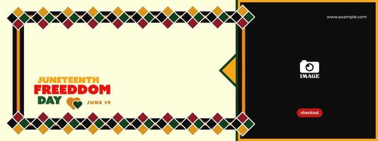 Juneteenth banner template design. History of African American freedom day. Geometric background shape vector