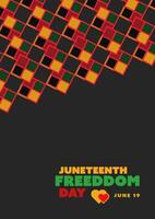 Juneteenth poster template design. History of African American freedom day. Geometric background shape vector