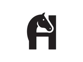 letra h caballo logo diseño icono símbolo vector modelo