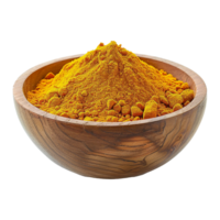 AI generated Turmeric powder in white bowl isolated on transparent background png