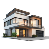 AI generated Contemporary house isolated on transparent background png