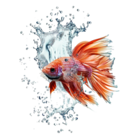 AI generated Water Splash fish isolated on transparent background png