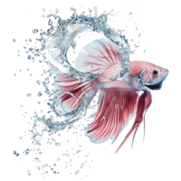 AI generated Water Splash fish isolated on transparent background png