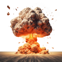 AI generated Nuclear bomb explosion png isolated on transparent background