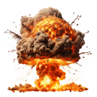 AI generated Nuclear bomb explosion png isolated on transparent background