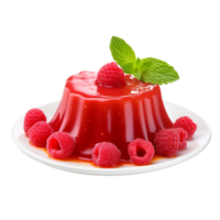 AI generated Raspberry pudding png isolated on transparent background