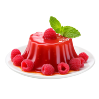 AI generated Raspberry pudding png isolated on transparent background