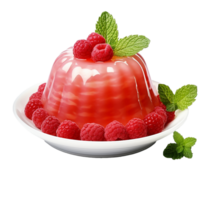 AI generated Raspberry pudding png isolated on transparent background