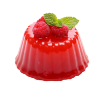 AI generated Raspberry pudding png isolated on transparent background