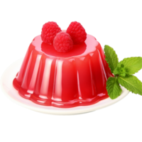 AI generated Raspberry pudding png isolated on transparent background