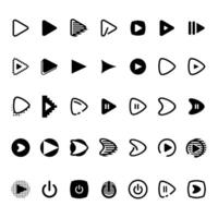 play button of mobile apps icon collection set vector