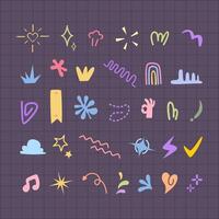 abstract shape doodle design element collection set vector