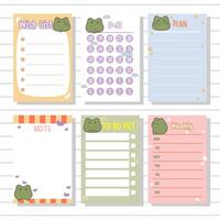 notepad series wish list, weekly, planner, notes or memo for stationary and journal collection set vector