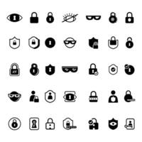 privacy and padlock of mobile apps icon collection set vector