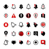 bell notification of mobile apps icon collection set vector