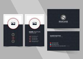 Dark and white business card template design vector