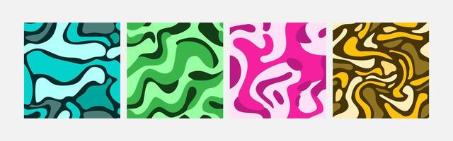 Collection of abstract background colorful waves seamless pattern vector design, design can be for t-shirts, wrapping paper, printing needs