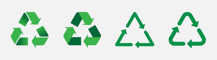 Collection of recycle icon sign vector design template