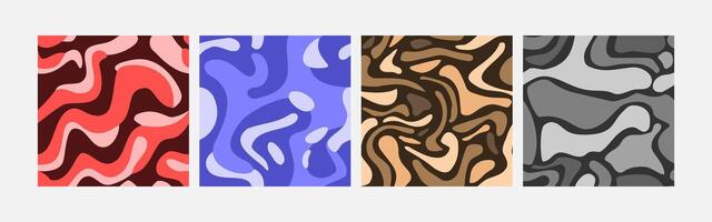 Collection of abstract background colorful waves seamless pattern vector design, design can be for t-shirts, wrapping paper, printing needs