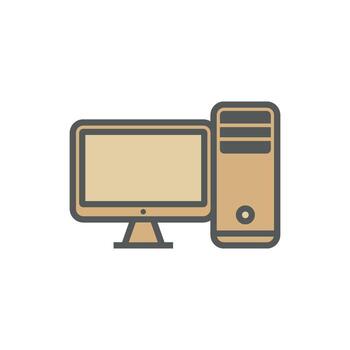 PC Computer Desktop Icon Vector Template