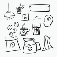 Coffee shop graphic assets for patterns and background or template needs vector