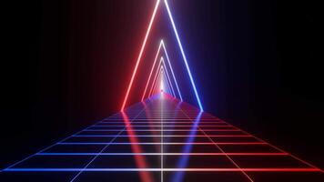 Blue and Red Sci-Fi Neon Glowing Cyberpunk Road Background VJ Loop video