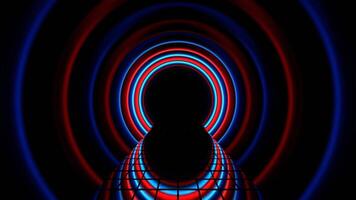 Red and Blue Futuristic Cylindrical Tunnel Background VJ Loop video